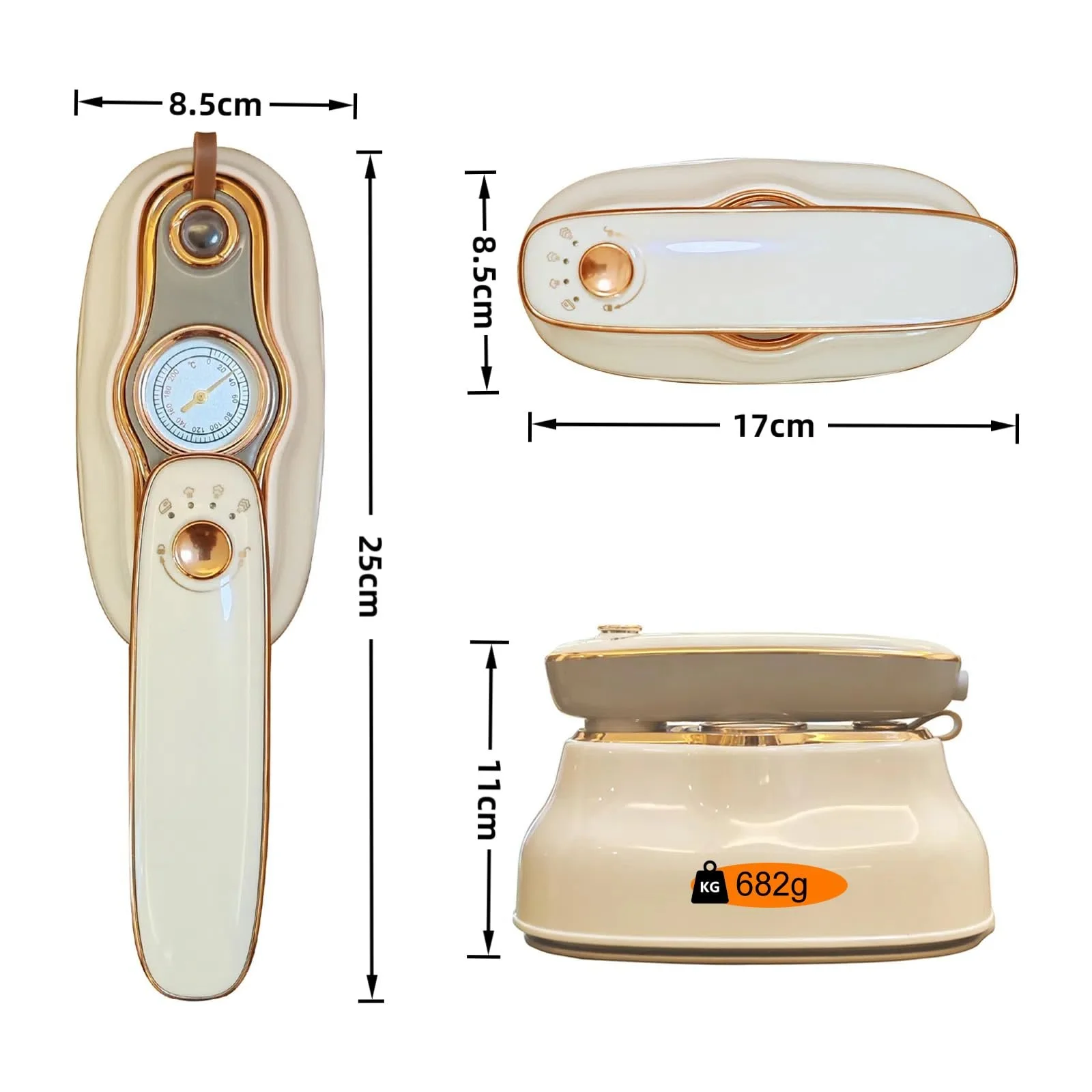 Мініпарова праска 1000 Вт Складана White/Purple, фото №7