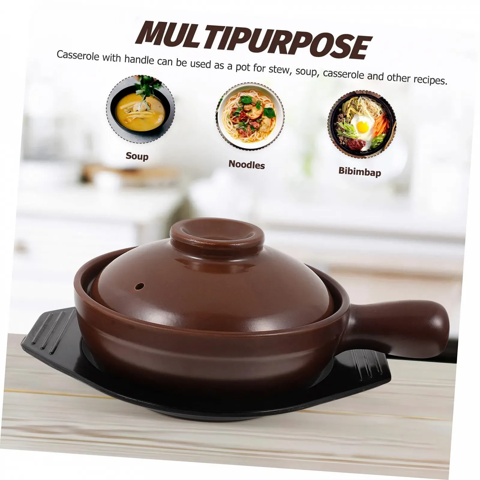 Горшок для тушения ABOOFAN керамический с ручкой термостойкий эргономичный дизайн, фото №9