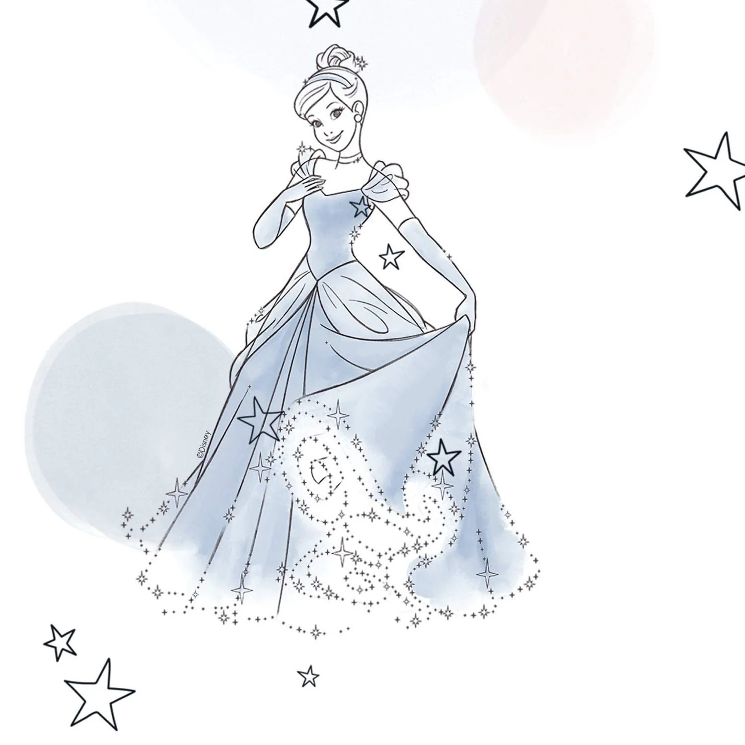 Флізелінові шпалери Komar Disney Princess Pretty Pastel 1 рулон 10.05 x 0.53 м Різнокольорові, фото №6