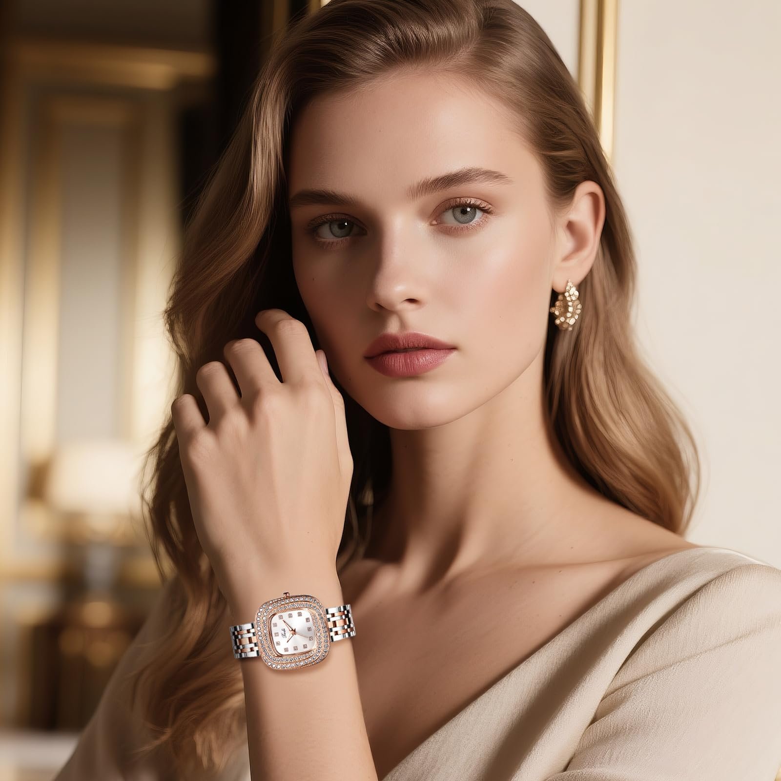 Жіночий годинник Avaner Luxury Прямокутний Браслет з нержавіючої сталі Кварцовий Аналоговий, фото №5