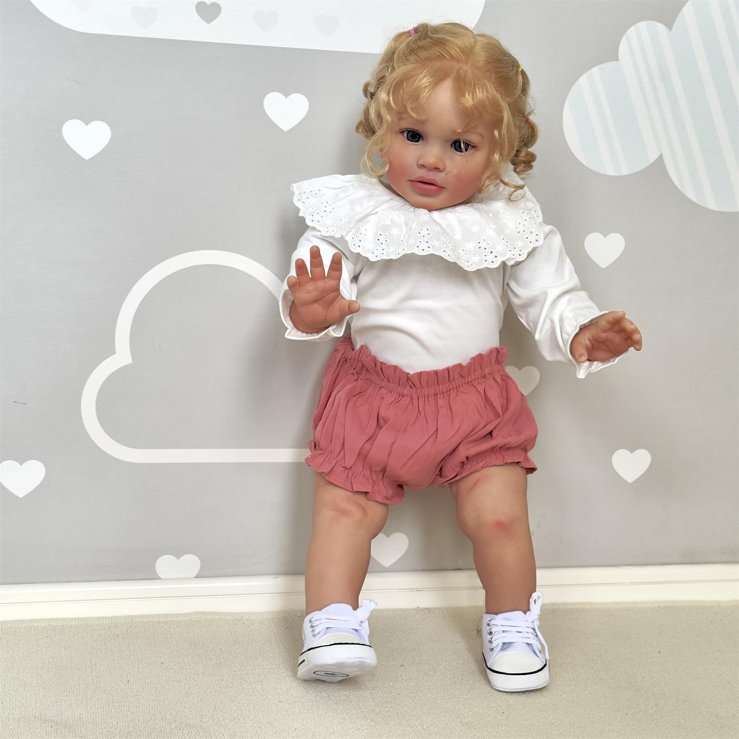 Кукла Anano Reborn Pippa 26 Inch Lifelike Baby Голова из силикона Тело из ткани 70 см, фото №7