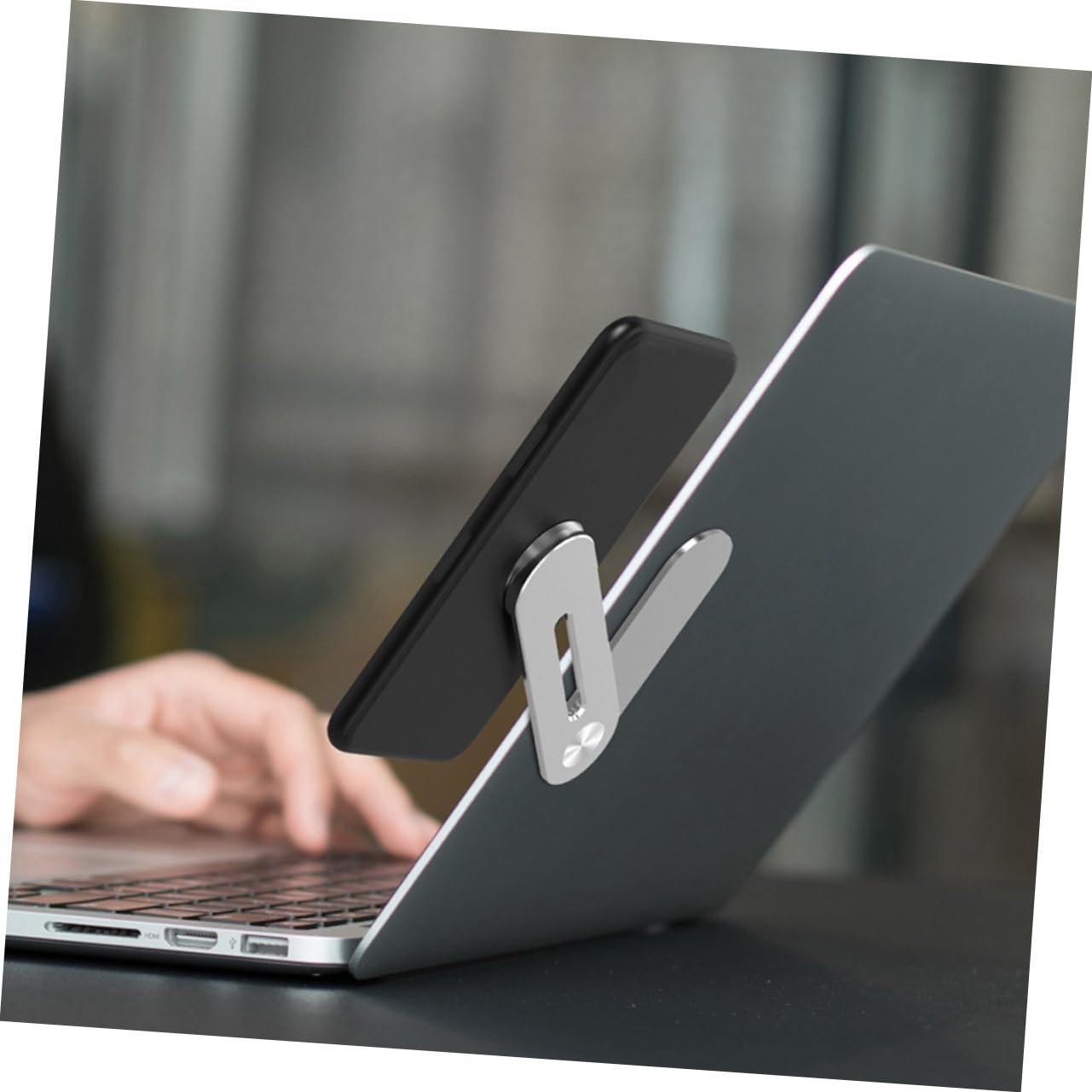 Держатель для телефона магнитный для ноутбука GALPADA складной для смартфона для монитора совместим со всеми смартфонами, фото №9