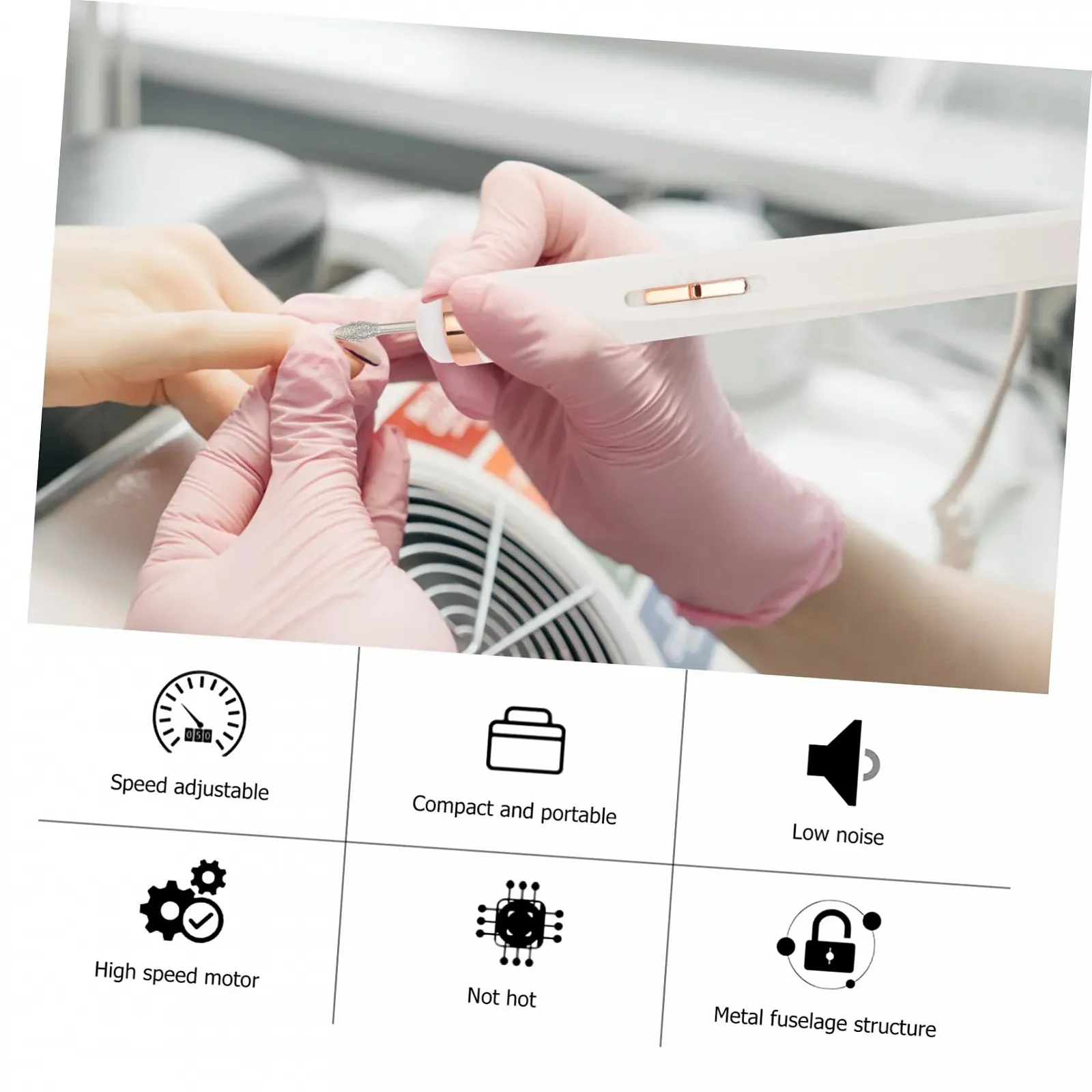 Электрический набор для маникюра и педикюра PACKOVE с полировальными насадками, фото №2 Электрический набор для маникюра и педикюра PACKOVE с полировальными насадками, фото №2