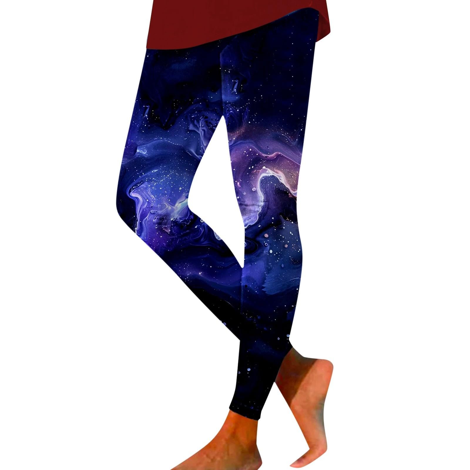 Леггинсы Vhersily Galaxy Костюм яркие блестящие Космос с высокой талией, фото №1