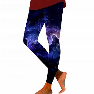Леггинсы Vhersily Galaxy Костюм яркие блестящие Космос с высокой талией - Фото 1