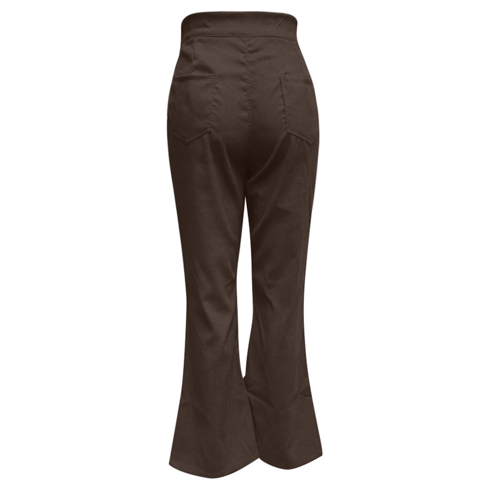 Женские длинные повседневные  Corduroy, широкие штанины, высокая посадка: расклешенные , эластичные, высокая посадка, -клеш, повседневные колготки, однотонные вельветовые , свободный крой, прямые , расклешенные, фото №2