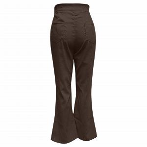 Женские длинные повседневные  Corduroy, широкие штанины, высокая посадка: расклешенные , эластичные, высокая посадка, -клеш, повседневные колготки, однотонные вельветовые , свободный крой, прямые , расклешенные synthetic.ua - Фото 1