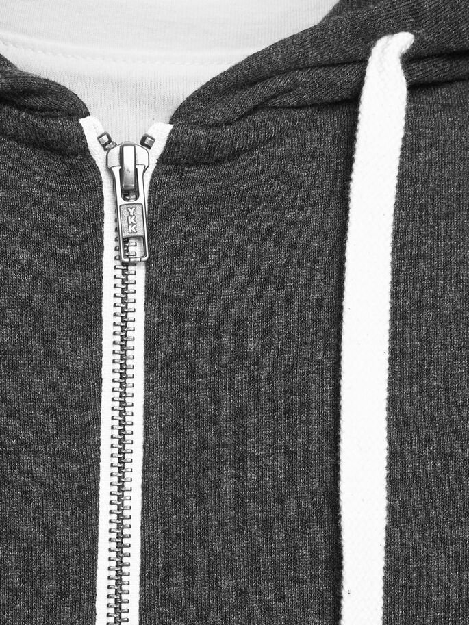 Світшот JJEHOLMEN SWEAT ZIP HOOD NOOS 12136884-Dark Grey Melange-Fit:REG FIT Jack&Jones Темно-сірий M, фото №3