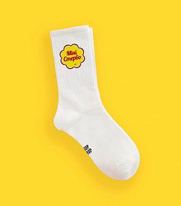 Женские молодежные носки высокие демисезонные белые 35 - 39 размер - Фото 1