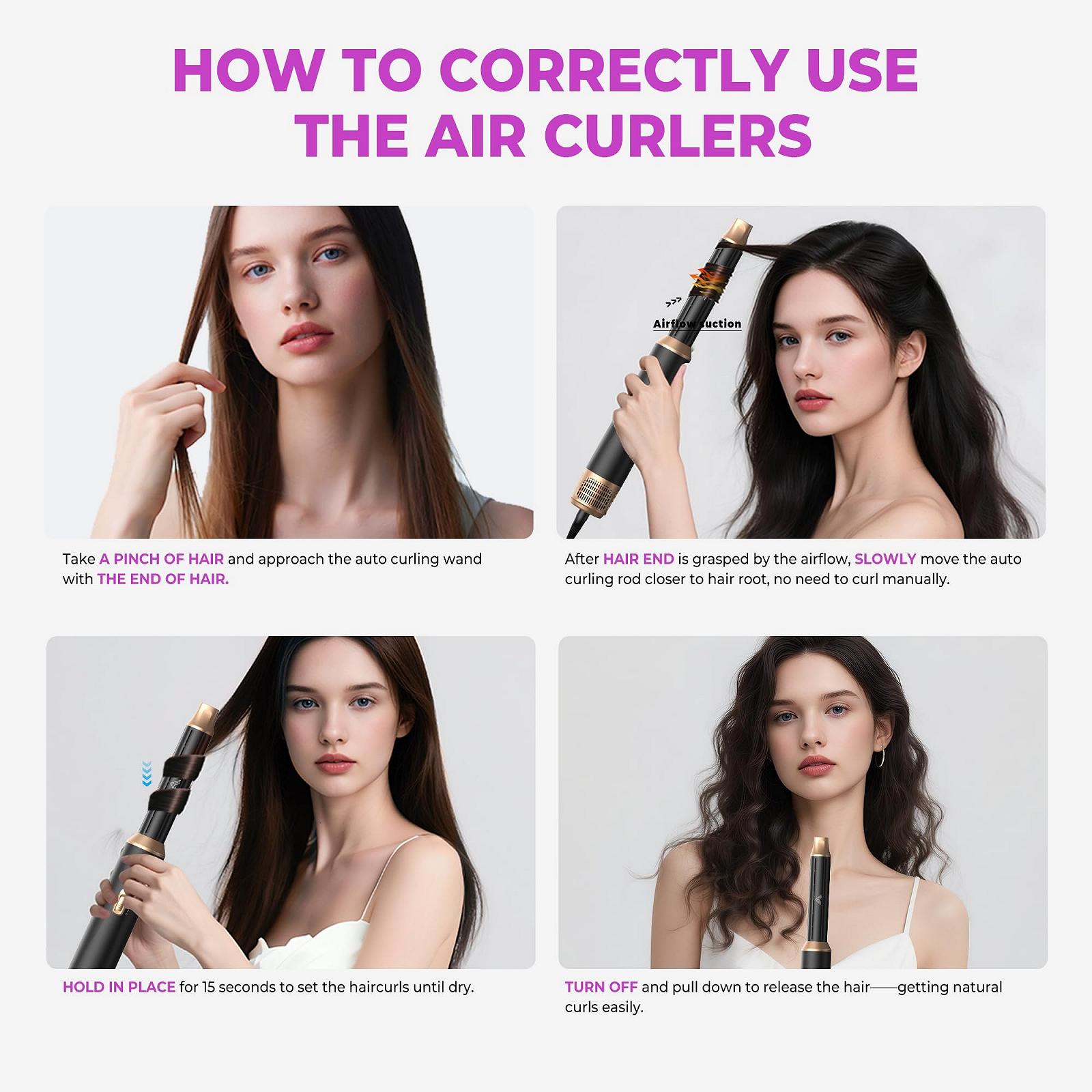 Стайлер для волосся UMIGA 5-in-1 Airstyler 1000 Вт Чорний, фото №9 Стайлер для волосся UMIGA 5-in-1 Airstyler 1000 Вт Чорний, фото №9