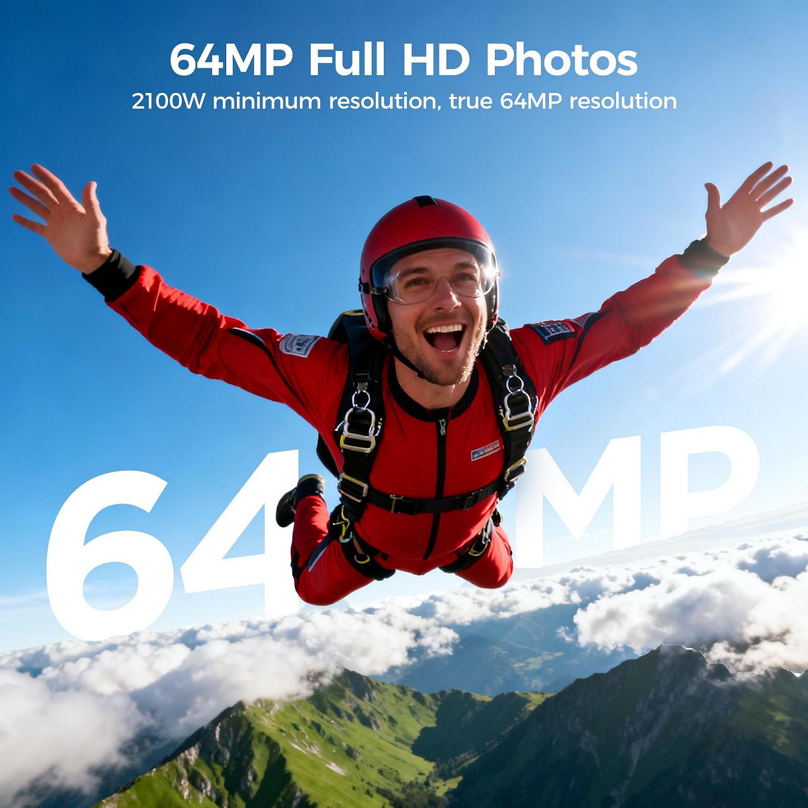 Цифровая фотокамера 4K для детей: компактная камера 64 Мп с 16-кратным цифровым зумом и 2-дюймовым складывающимся 2-дюймовым IPS-дисплеем - подарок для подростков/начинающих 8-18 лет - мини ретро-видеокамера, фото №2