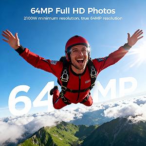 Цифровая фотокамера 4K для детей: компактная камера 64 Мп с 16-кратным цифровым зумом и 2-дюймовым складывающимся 2-дюймовым IPS-дисплеем - подарок для подростков/начинающих 8-18 лет - мини ретро-видеокамера synthetic.ua - Фото 1