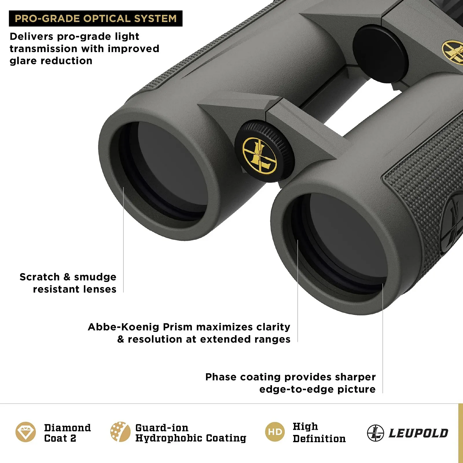 Бінокль Leupold BX-5 Santiam HD 8x42mm Shadow Gray, фото №2