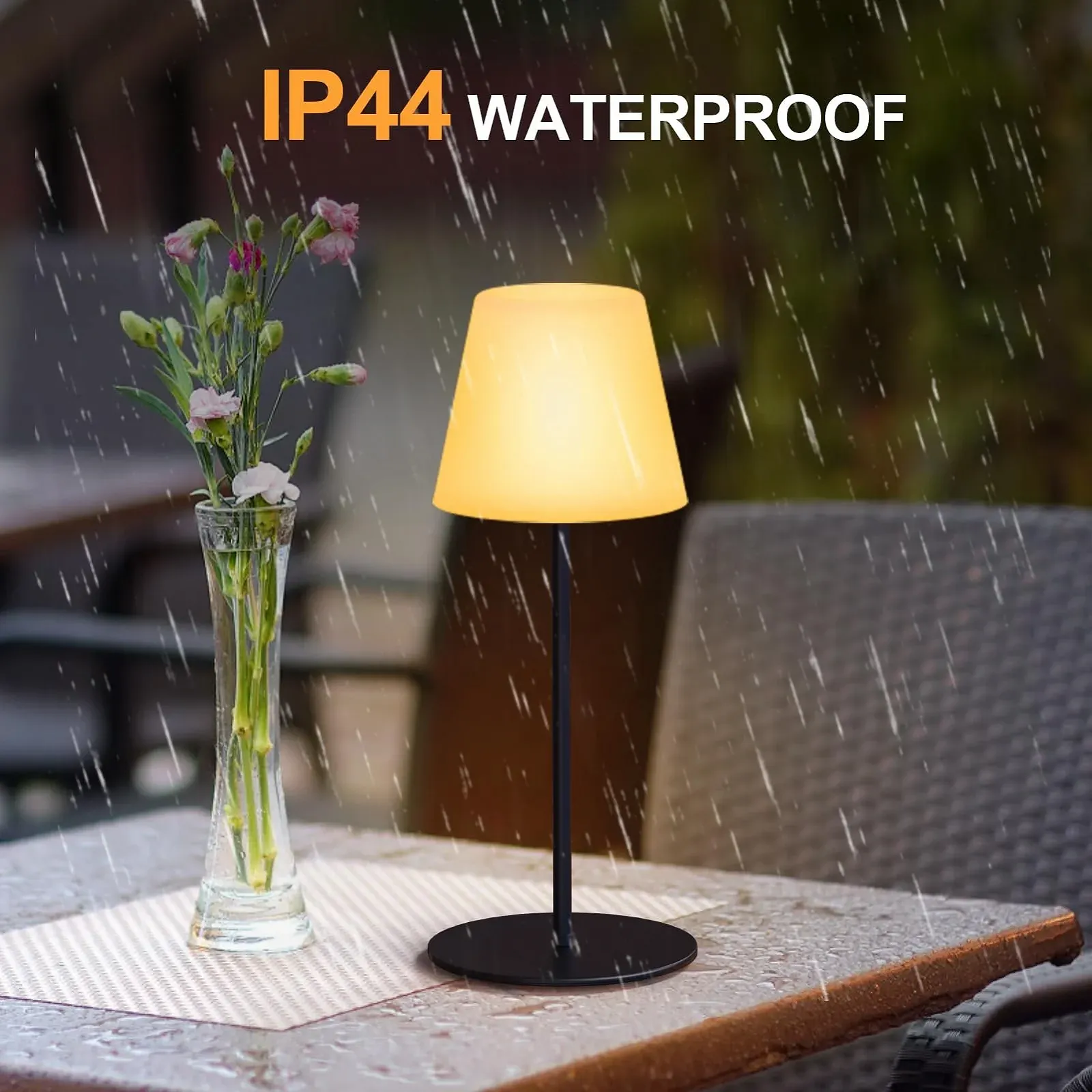 Настільна лампа бездротова світлодіодна RGB акумуляторна водонепроникна IP44 набір з 2, фото №4