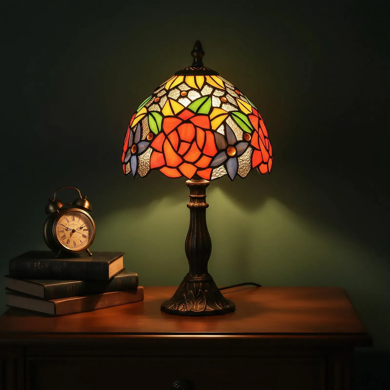 Настільна лампа BarcelonaLED Tiffany Retro мозаїчне скло E27 мозаїка мозаїчна мультиколор, фото №2