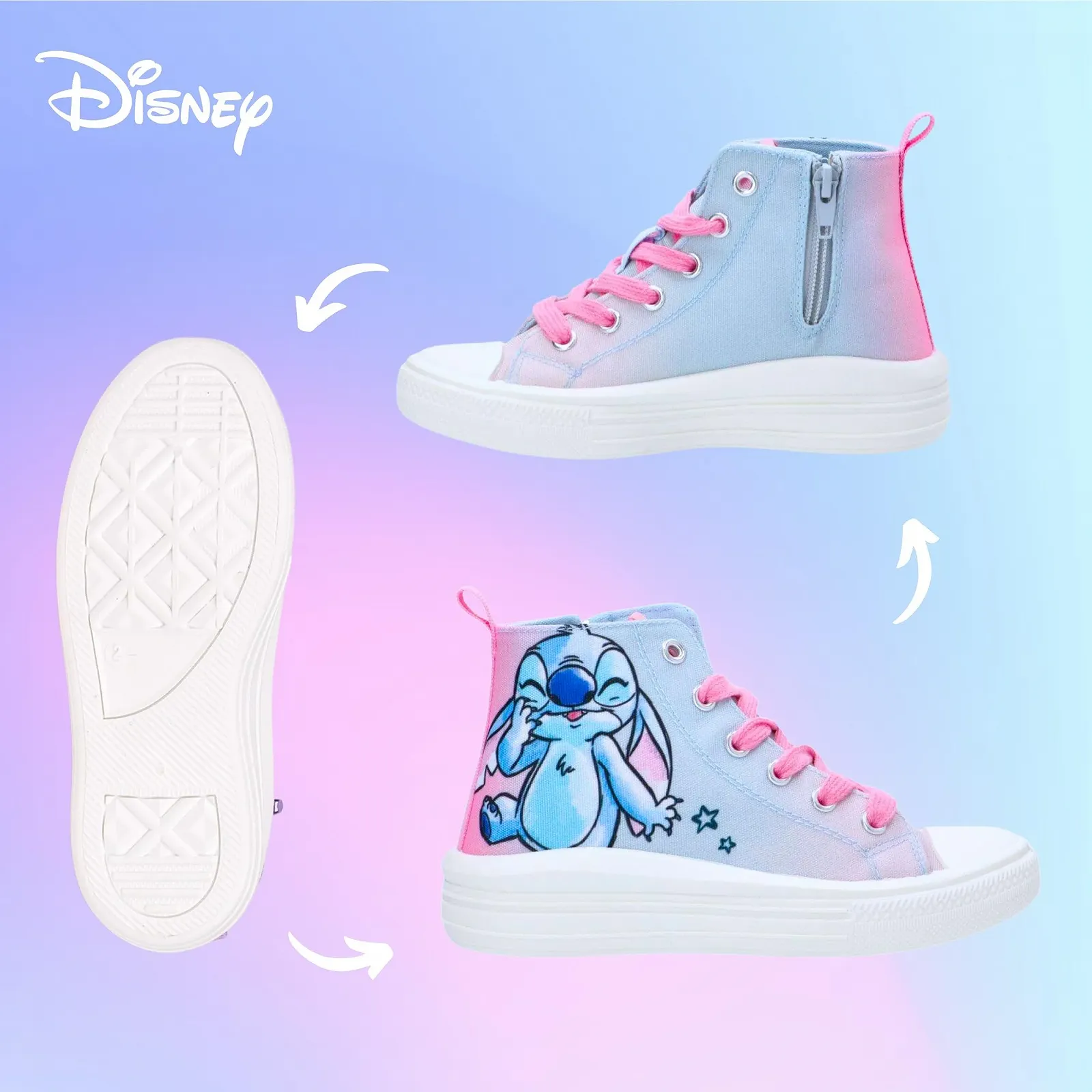 Кроссовки Disney Stitch для девочек на толстой подошве, с подарочной коробкой, размеры от 30 до 35, фото №4