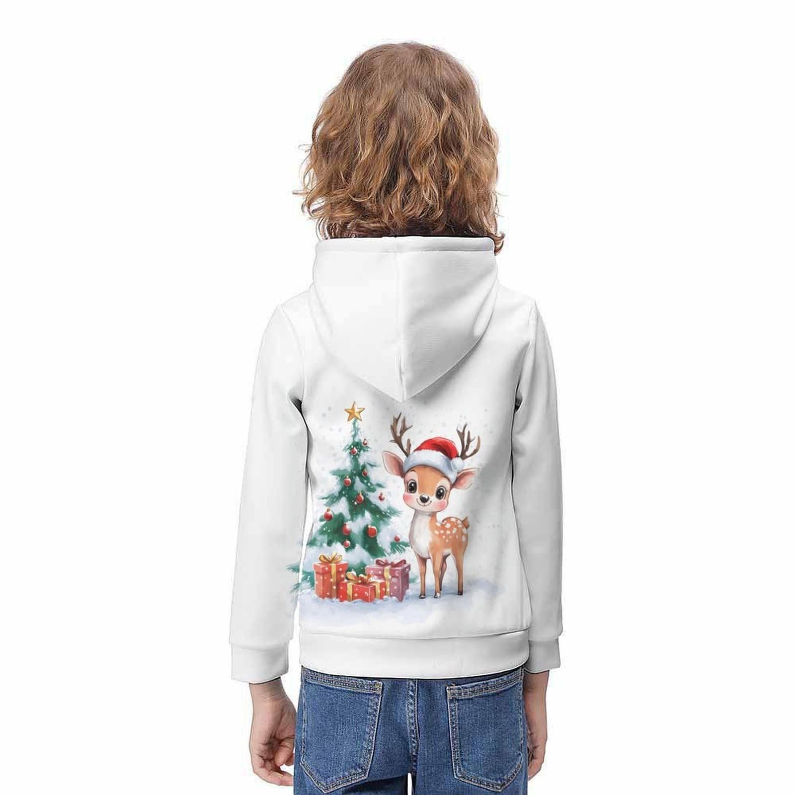 Худі Різдвяний олень для дівчаток і хлопчиків, пуловер, 3D-принт, фото №4
