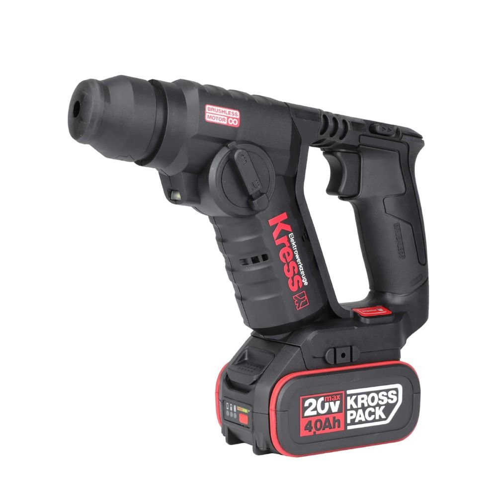 Комплект Дриль-шуруповерт акумуляторний Kress KUA71 / 20В / 60 Нм / Безщітковий / 2 швидкості + перфоратор акумуляторний  Kress KUC50.91 / BL / 1.7Дж / Чорний, фото №7