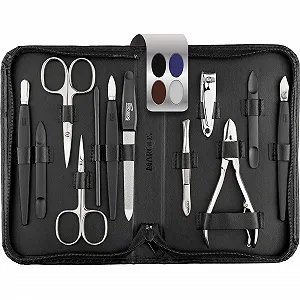 Набір для манікюру Solingen Mega, 12 предметів, в шкіряному чохлі - Фото 1