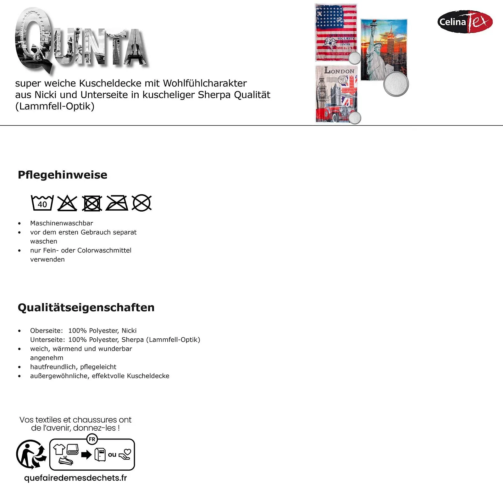 Покривало CelinaTex Quinta, 150 x 200 см, принт USA червоний, мікрофібра, вигляд овчини, фото №4 Покривало CelinaTex Quinta, 150 x 200 см, принт USA червоний, мікрофібра, вигляд овчини, фото №4