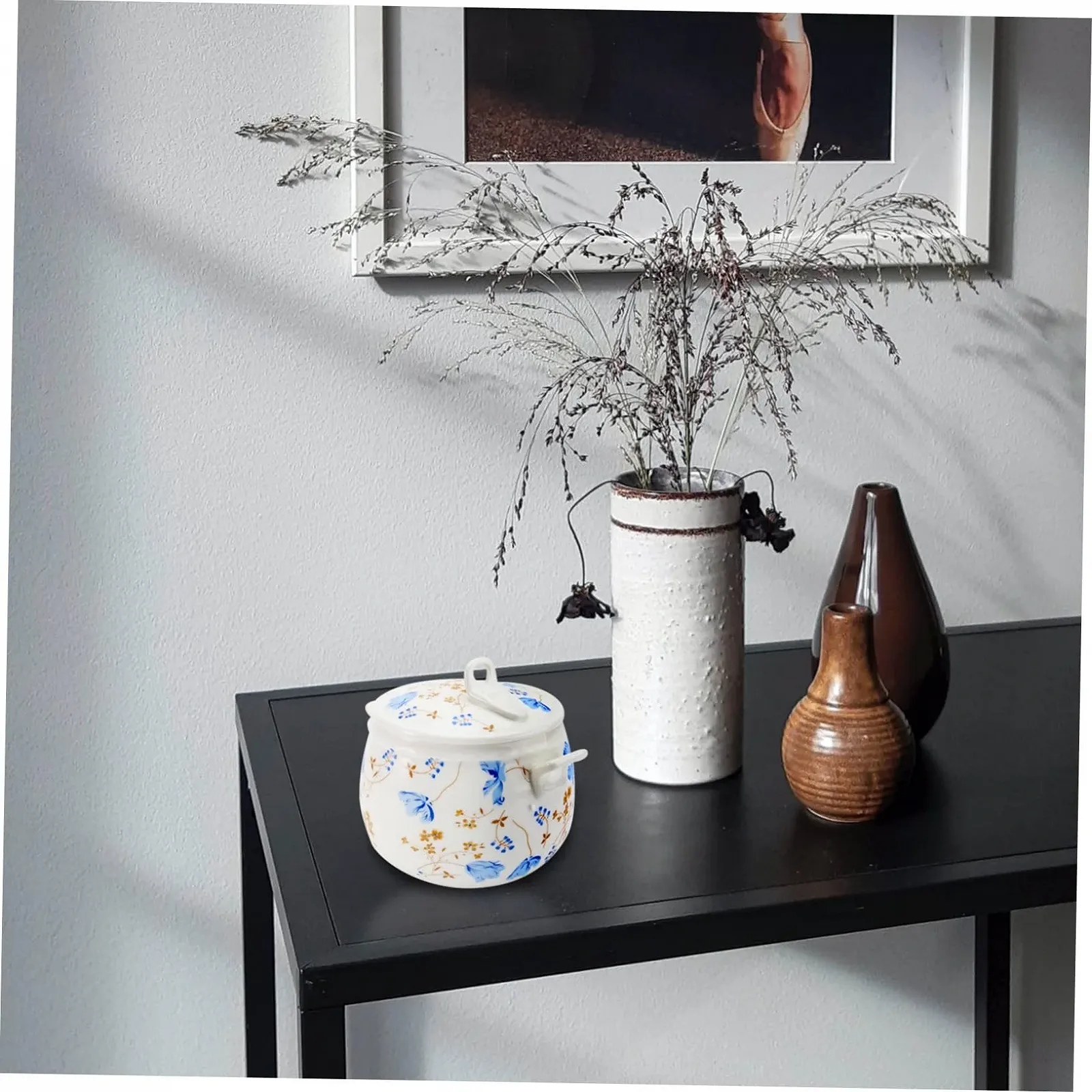 Кастрюля-жаровня керамическая Orchid Design с крышкой термостойкая с позолоченным узором, фото №6