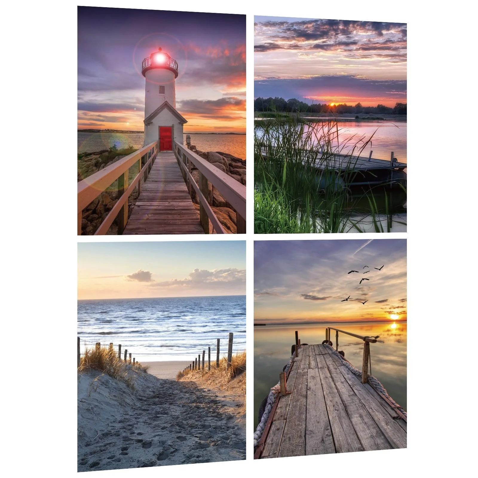 Наклейка на стіну Маяк Набір 4 штуки 50 x 35 см Самоклеюча (A), фото №1