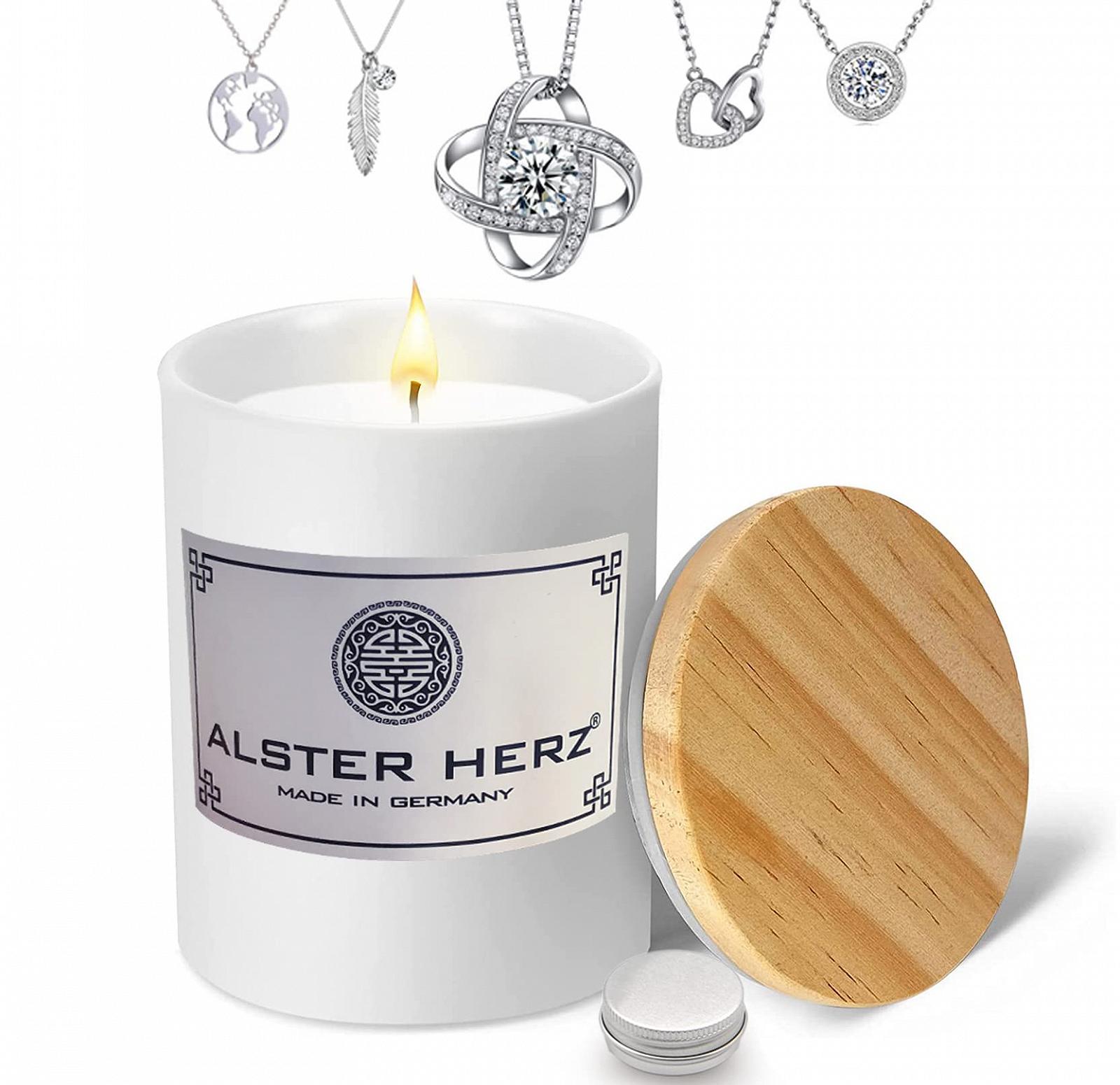 Свічка Alster Herz Ювелірна Скляна З Кришкою Срібний Білий, фото №1 Свічка Alster Herz Ювелірна Скляна З Кришкою Срібний Білий, фото №1