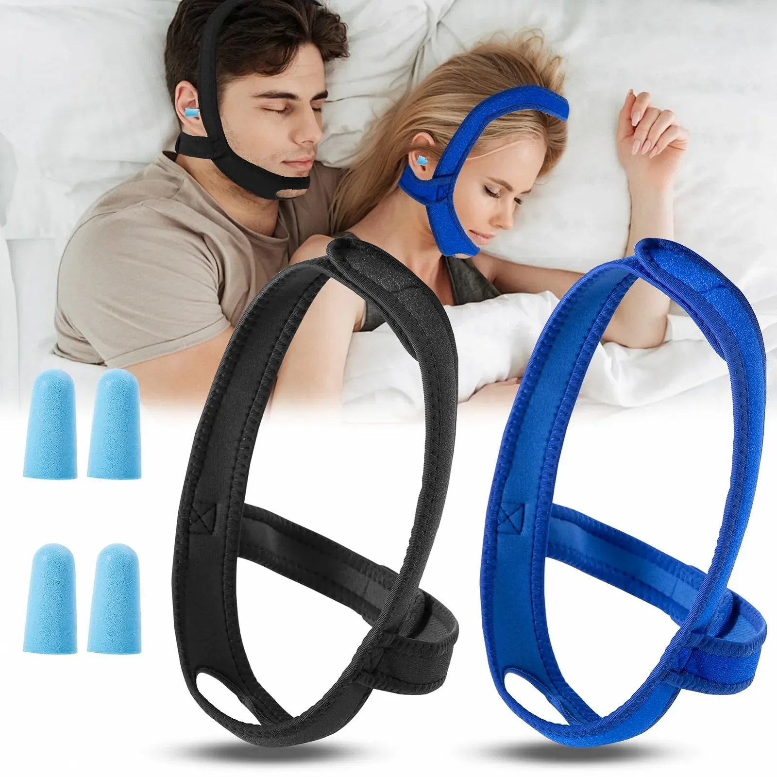 Ремінець на підборіддя Набір 6 шт. Редукція хропіння, регульований, фото №1