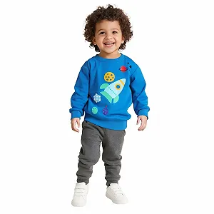 Толстовка Детская Generisch Космос Рисунок Ракета Планета Круглый вырез Пуловер для мальчиков и девочек Научный мотив Комфортная одежда для досуга Школы Игрового времени - Фото 1