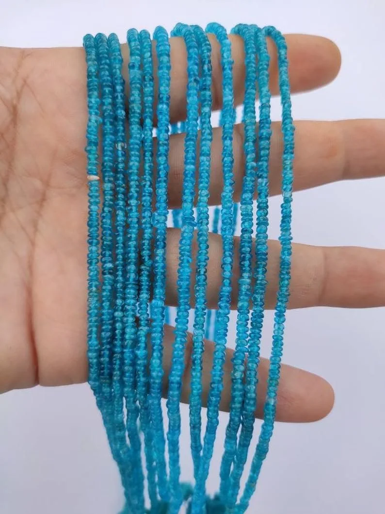 Бусины Апатит Неоновый Натуральный Круглый Фацетированный 3-3.5 мм, нить длиной 33 см бусины из драгоценных камней для ожерелья и браслета, фото №1