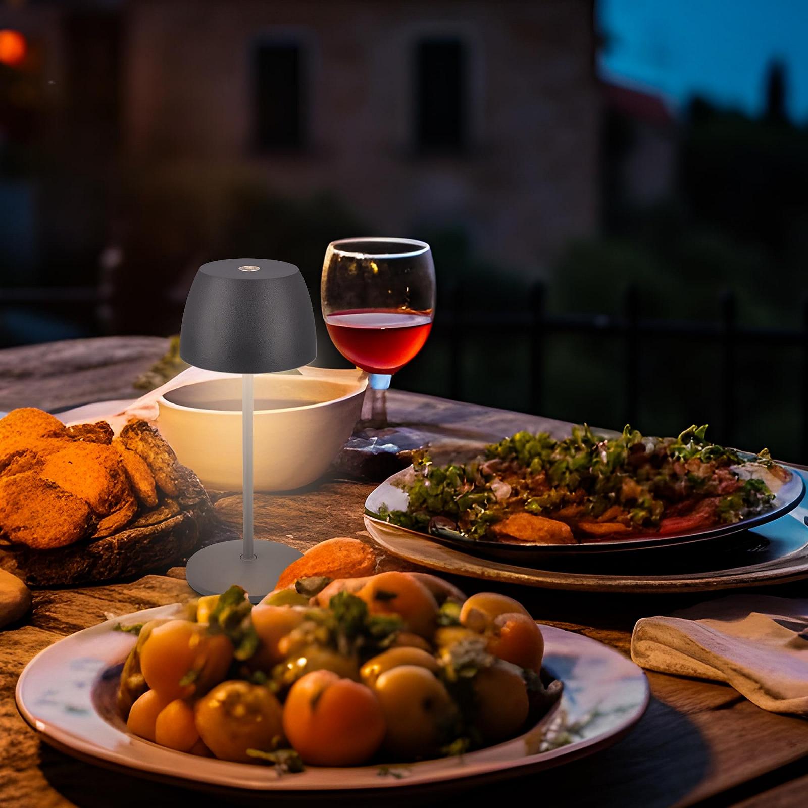 Мини-светодиодная настольная лампа BRILONER беспроводная IP44 плавно диммируемая 8 x 20,5 см антрацит, фото №4