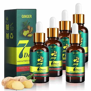 Сыворотка для роста волос Имбирная Жидкость для роста волос против выпадения волос для женщин и мужчин для тонких волос и против выпадения волос Ускоряет рост волос (5 шт. в упаковке) - Фото 1