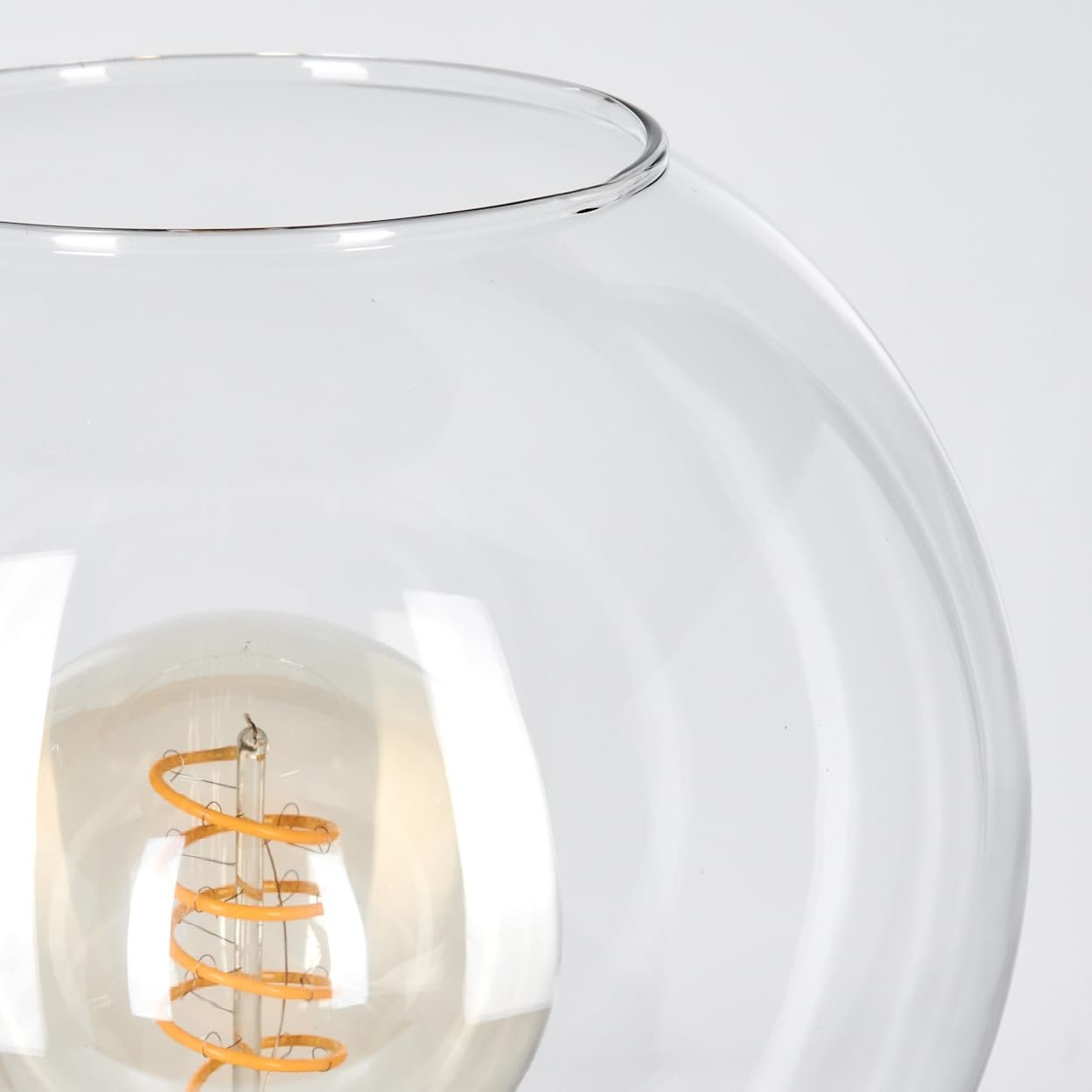 Настільна лампа HOFSTEIN Koyoto Метал/Скло E27 15 см Black/Clear, фото №3