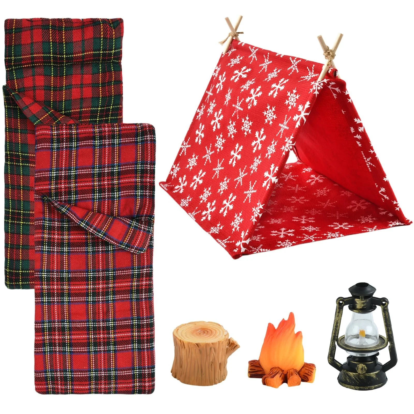 Набор Gnome Accessories рождественских эльфов аксессуары для кукол рождественские эльфы аксессуары рождественский спальный мешок миниатюрная палатка мини керосиновая лампа мини куча дров мини дерево, фото №1