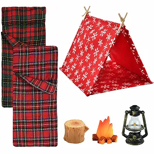 Набор Gnome Accessories рождественских эльфов аксессуары для кукол рождественские эльфы аксессуары рождественский спальный мешок миниатюрная палатка мини керосиновая лампа мини куча дров мини дерево - Фото 1