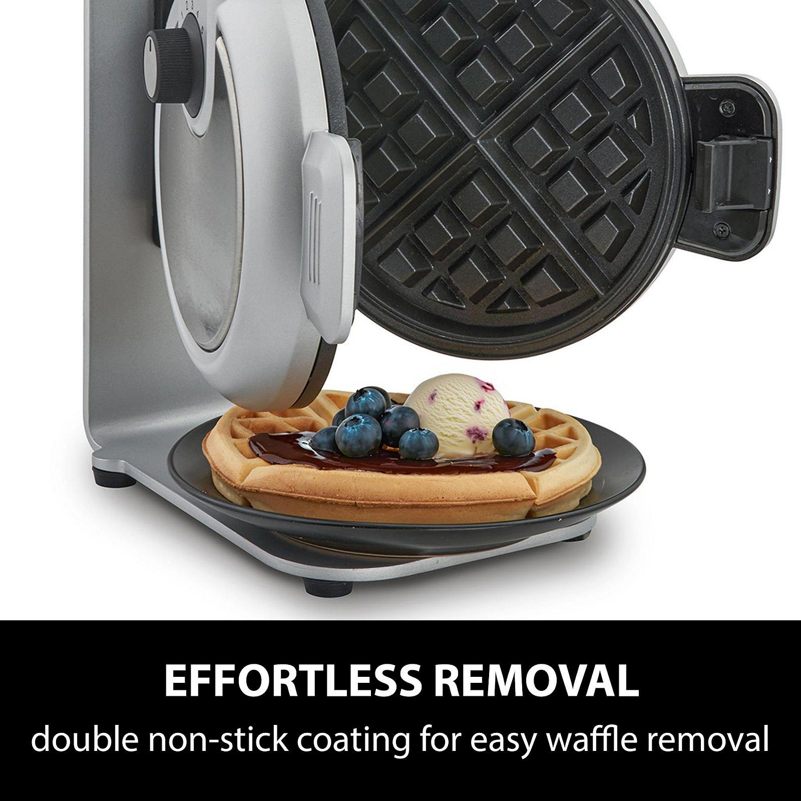 Вафельниця CASO WaffleUp Вертикальна для бельгійських вафель, 5 рівнів підсмажування, з подвійним антипригарним покриттям, срібляста, фото №6