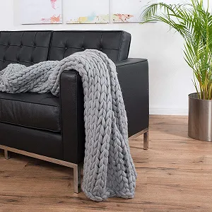 Плед Feluna В'язаний Грубої В'язки Покривало для Вітальні synthetic.ua - Фото 1