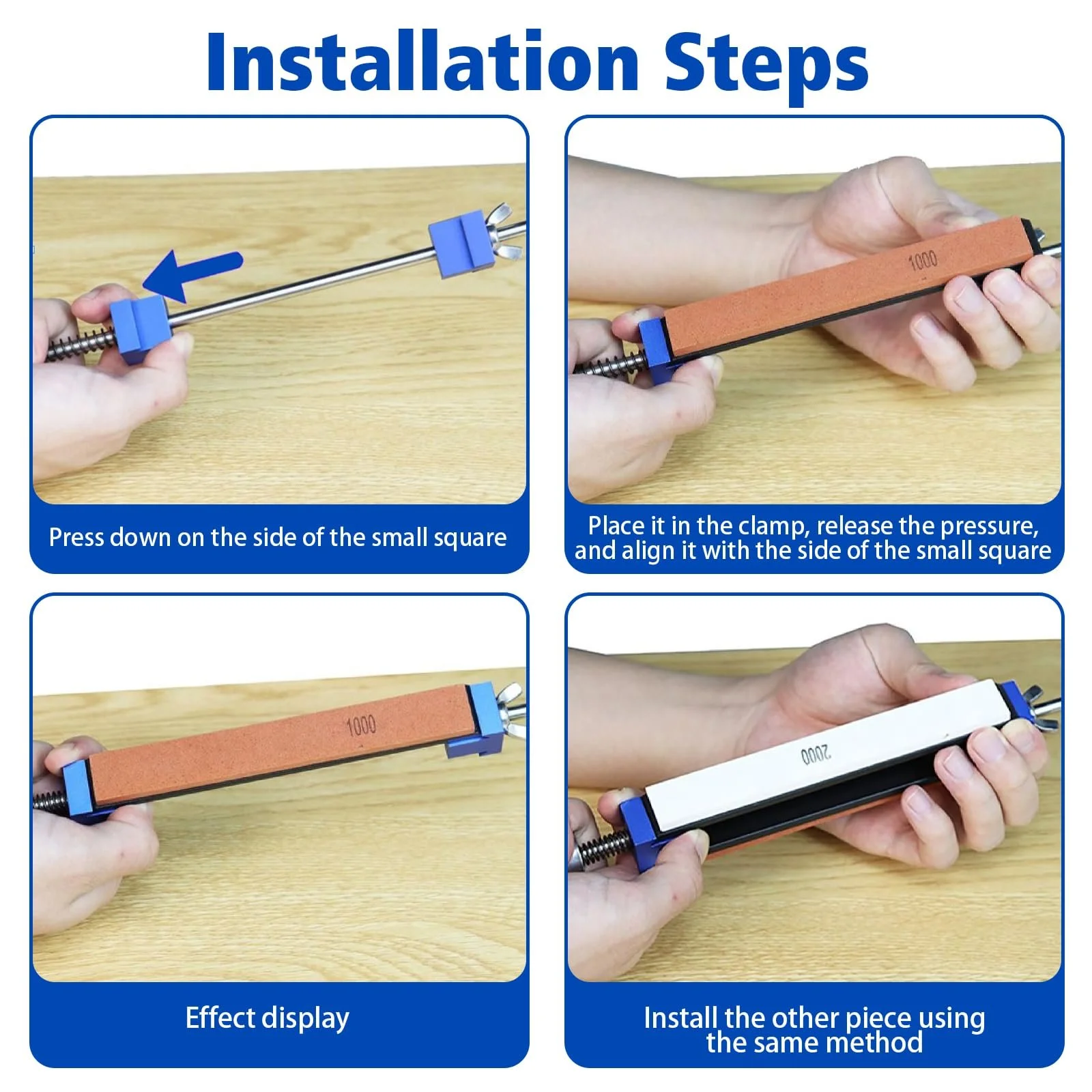 Система заточування ножів професійна з фіксованим кутом 6 каменів 360° поворотна, фото №4