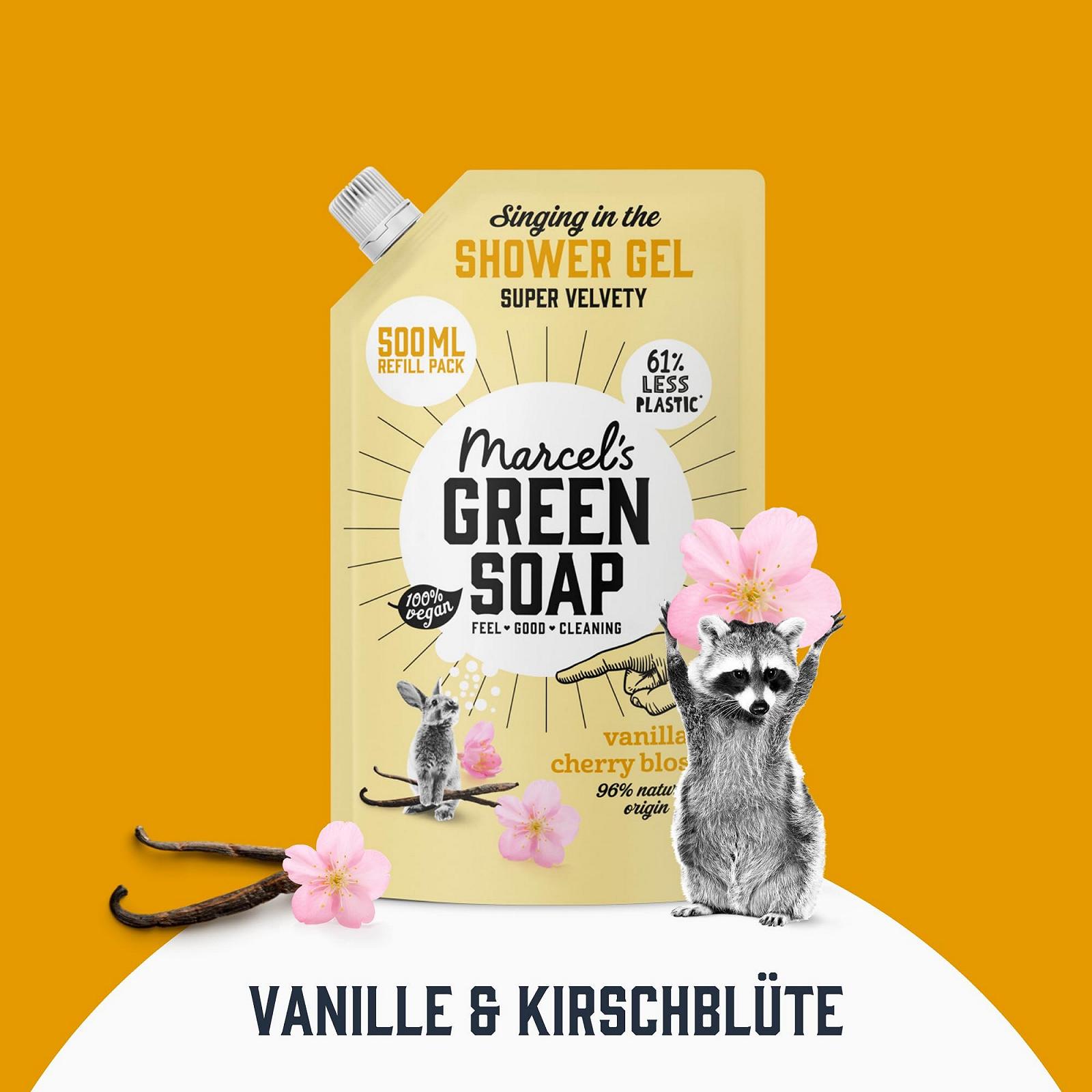 Гель для душа Marcel's Green Soap Ваниль и Цвет сакуры 500 мл (сменный блок), фото №7