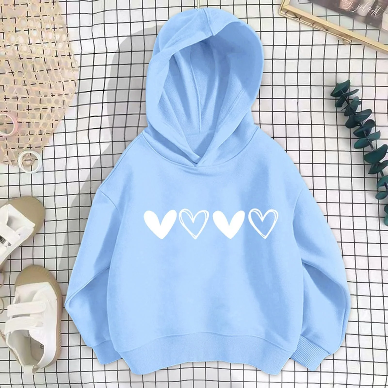 Худи Толстовка для девочки Теплая кофта с капюшоном Карманы Мешковатые спортивные худи на молнии Oversized худи Карманы Мешковатые спортивные худи Толстовка с капюшоном Детские повседневные пуловеры, фото №3