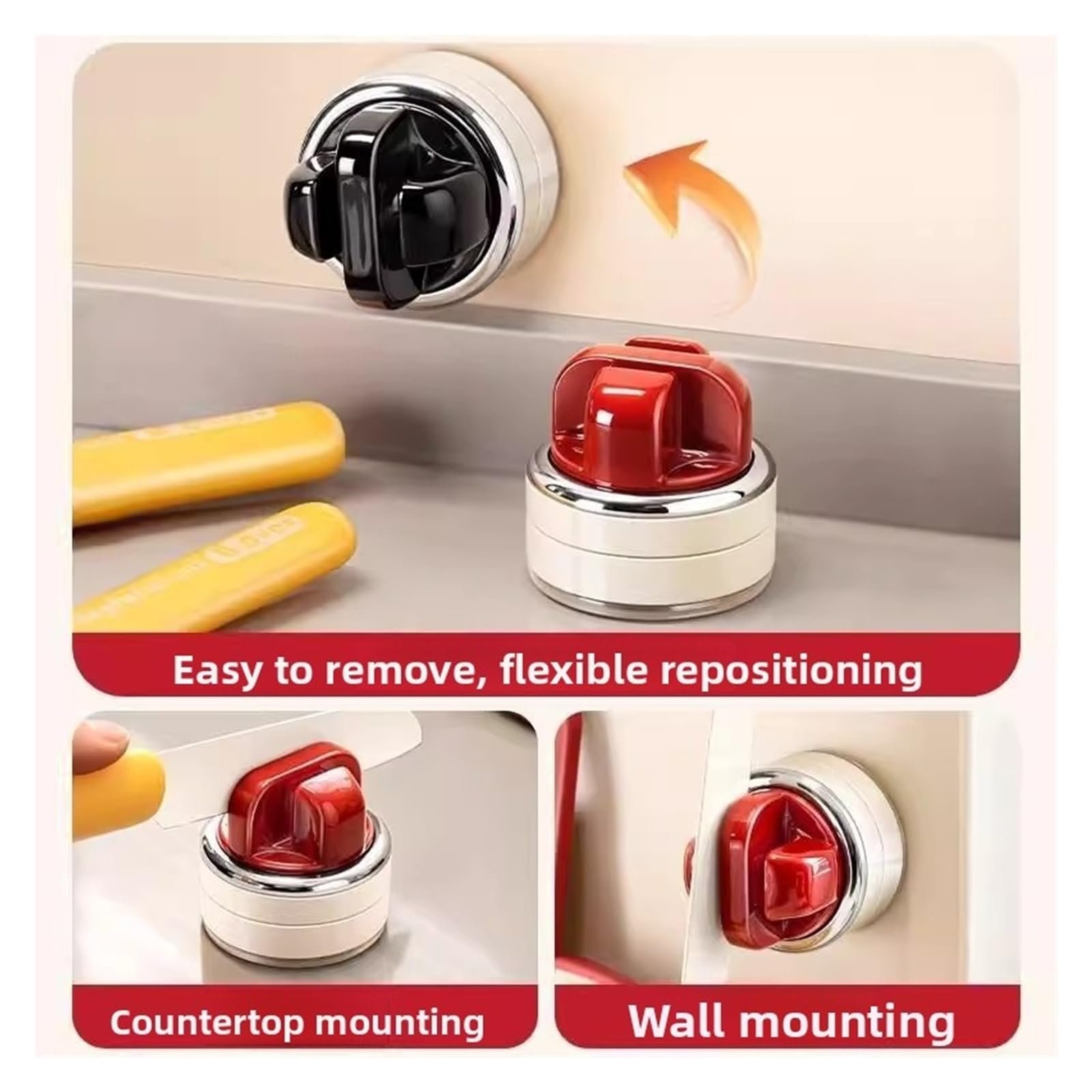 Точильный камень для ножей HJZZQH на присоске Red, фото №2