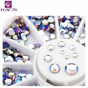 Стрази KADS 2 упаковки 2*550 шт. Fashion Колір Glitter Diamond Super Flash Gems 3D для аксесуарів для нігтів synthetic.ua - Фото 1