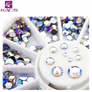 Стразы KADS 2 упаковки 2*550 шт. Fashion AB Цвет Glitter Diamond Super Flash Gems 3D для аксессуаров для ногтей для украшения ногтей synthetic.ua - Фото 1