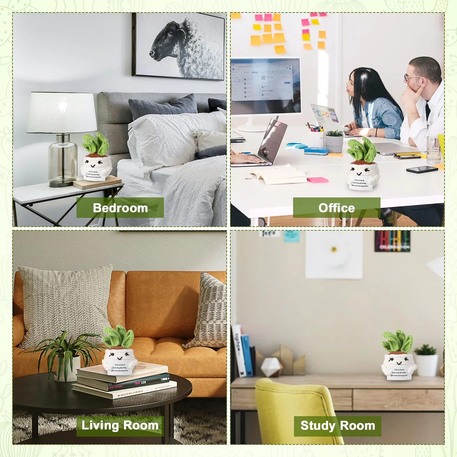 Кактус Позитивный Вязаный Крючком С карточкой, фото №5 Кактус Позитивный Вязаный Крючком С карточкой, фото №5