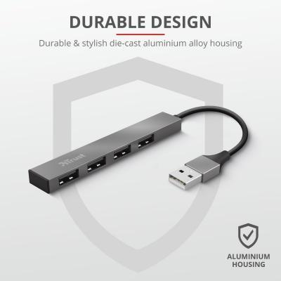 Концентратор Trust Halyx Aluminium 4-Port Mini USB Hub 23786_TRUST, фото №3