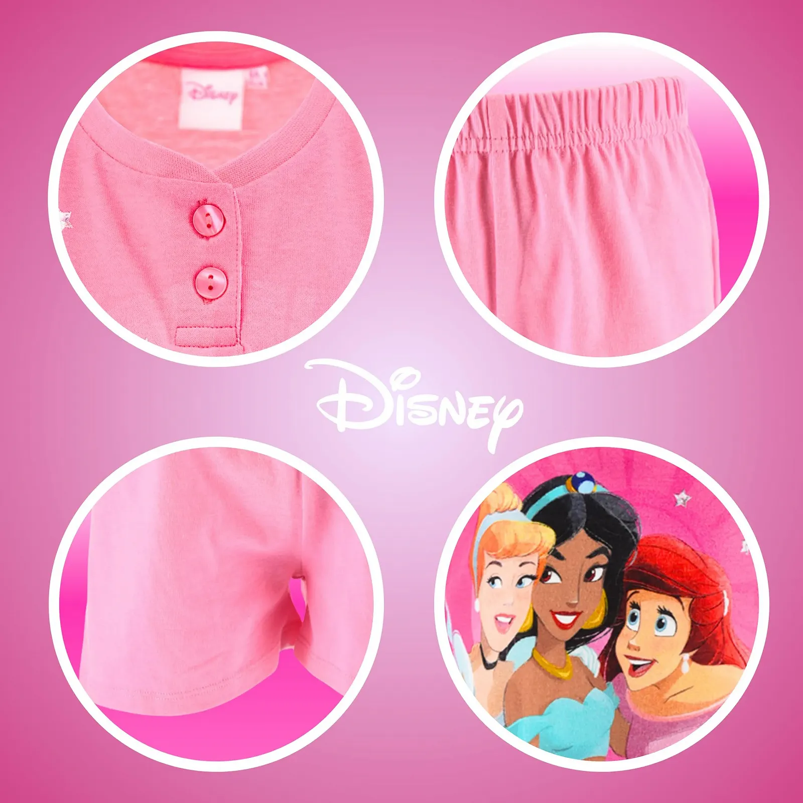 Піжама Disney Принцеси Футболка та Шорти Попелюшка Аріель Жасмін для Дівчат, фото №7 Піжама Disney Принцеси Футболка та Шорти Попелюшка Аріель Жасмін для Дівчат, фото №7