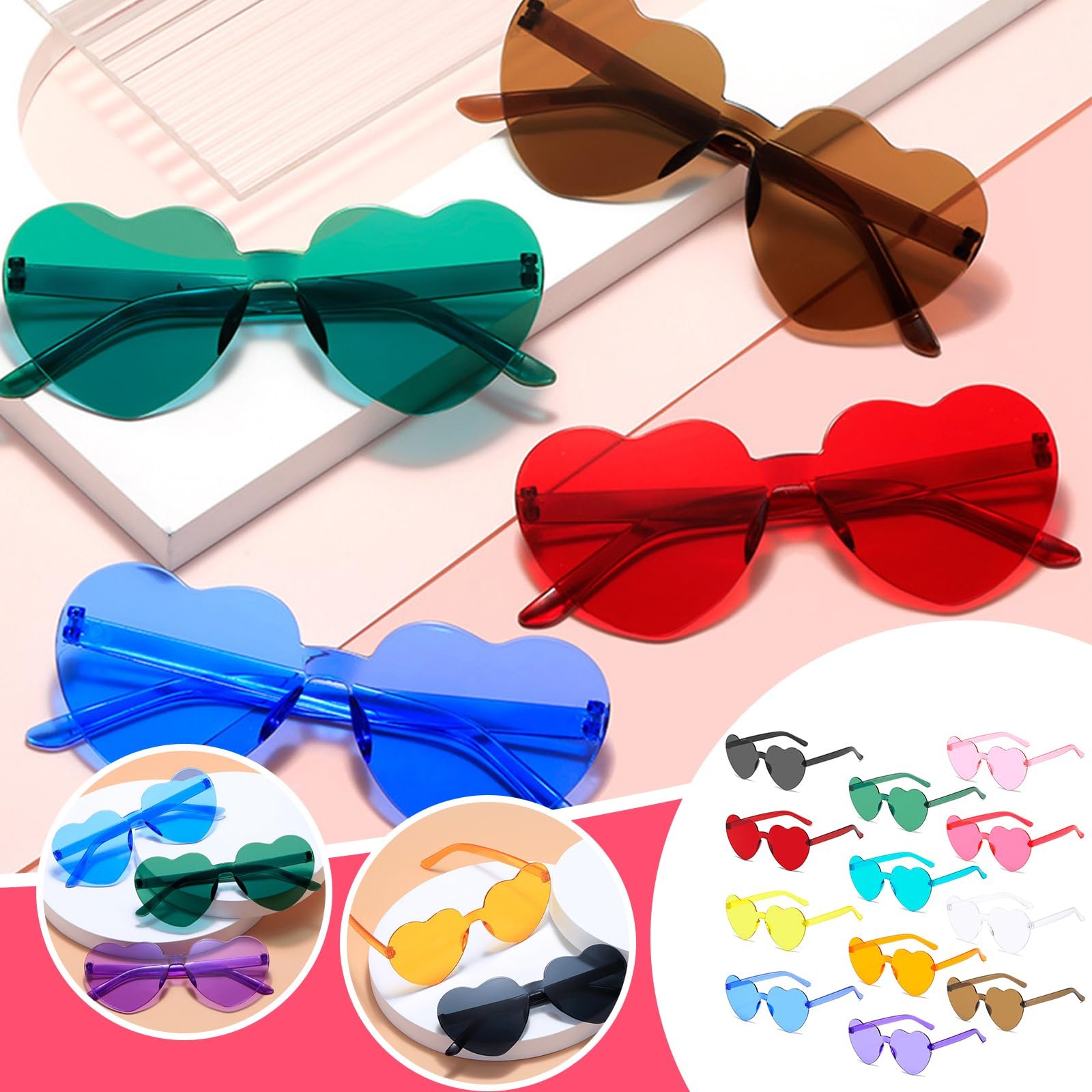 Сонцезахисні окуляри Серце ATSGJLZN, 12 шт., фото №4