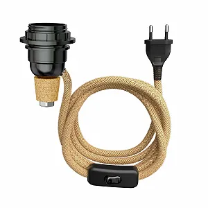 Настільна лампа ledscom.de Flako Cork E27 60 Вт Натуральний бежевий - Фото 1