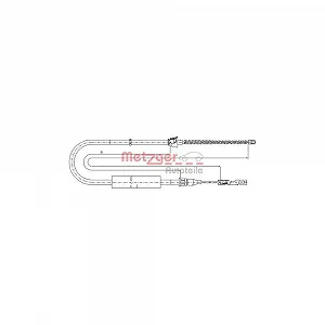 Трос стояночного гальма METZGER 10.7507 для AUDI VAG задній лівий - Фото 1