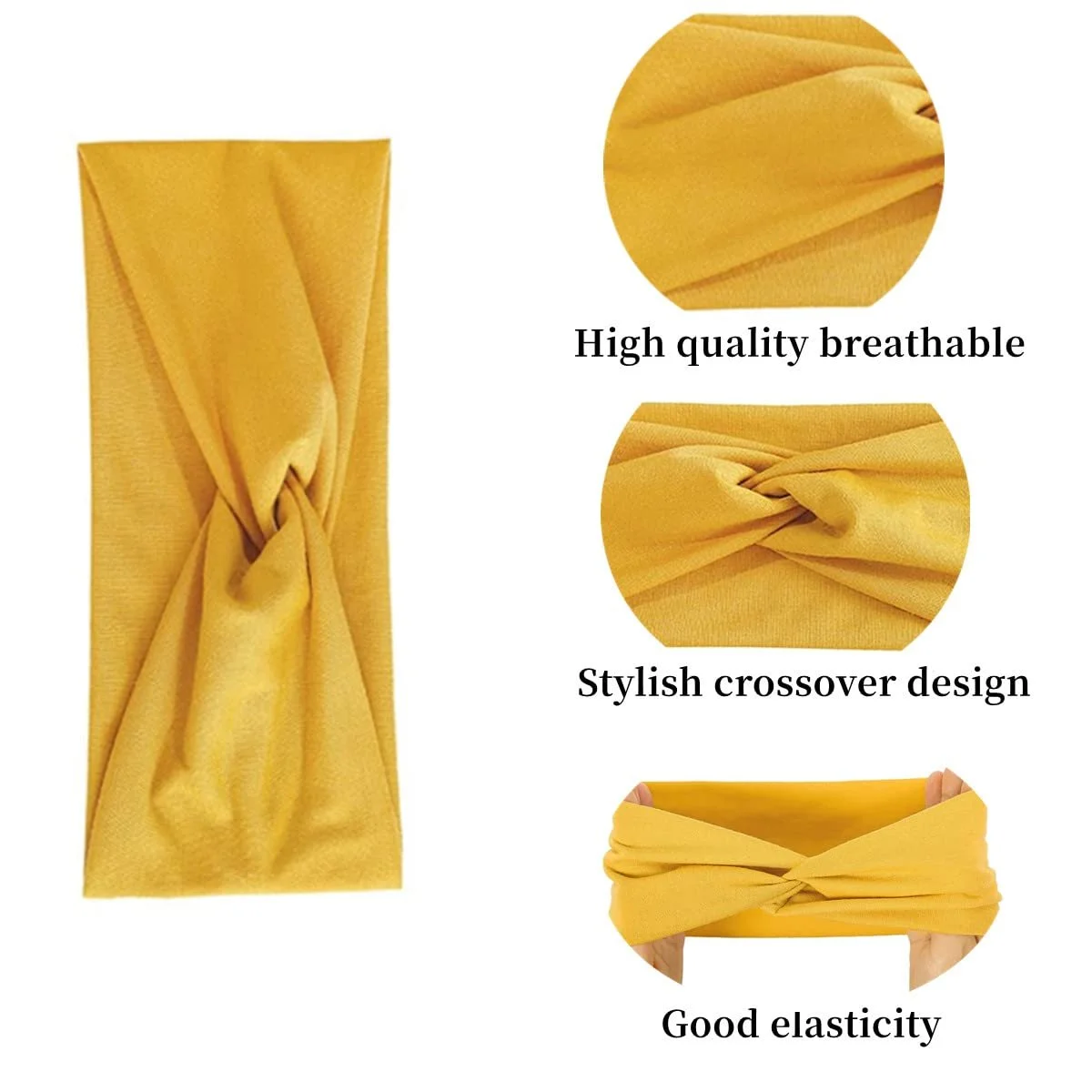 Набір з 6 еластичних пов'язок для волосся, перехресний вузол, фото №3 Набір з 6 еластичних пов'язок для волосся, перехресний вузол, фото №3